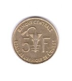 Moneda Africa de Vest 5 francs/franci 2012, stare foarte buna, curata
