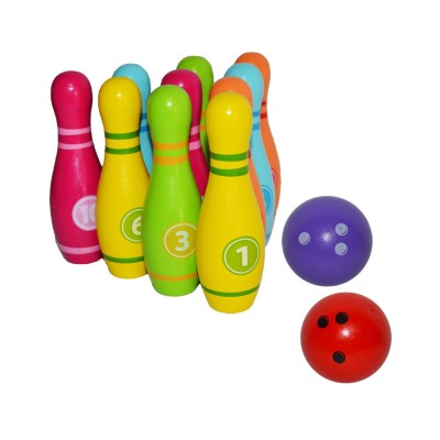 Set bowling din lemn foto