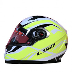 Casca moto LS2 FF-358 (Verde neon-Alb) XL foto