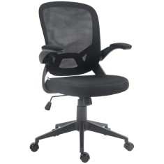 HOMCOM Scaun de Birou Ergonomic cu &Icirc;nălțime Reglabilă, Scaun de Birou cu Balansoar și Țesătură Respirabilă, 59x58x96-106 cm, Negru | Aosom Romania