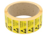 Etichetă autoadezivă ESD 16x38mm galben-negru