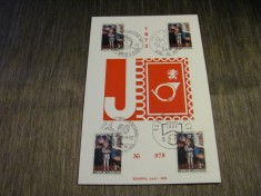 4 Timbre Obliterate 3F cu Fetița Pict&acirc;nd, Ștampile Speciale Belgia 1972
