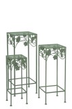 Cumpara ieftin Set 3 suporturi flori fier verde 18 x 18 x 50 cm, 23 x 23 x 60 cm, 28 x 28 x 70 cm
