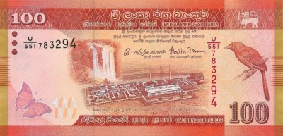 SRI LANKA █ bancnota █ 100 Rupees █ 2016 █ P-125e █ UNC █ necirculata foto