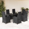 VidaXL Set mobilier de grădină cu perne, 7 piese, negru, poliratan 3212315