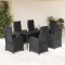 vidaXL Set mobilier de grădină cu perne, 7 piese, negru, poliratan 3212315