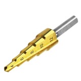 Burghiu conic in trepte 4-12 mm, 5 trepte, HSS 4241 cu acoperire titan, pentru metal, aluminiu, lemn si plastic, gaurire precisa si debavurare