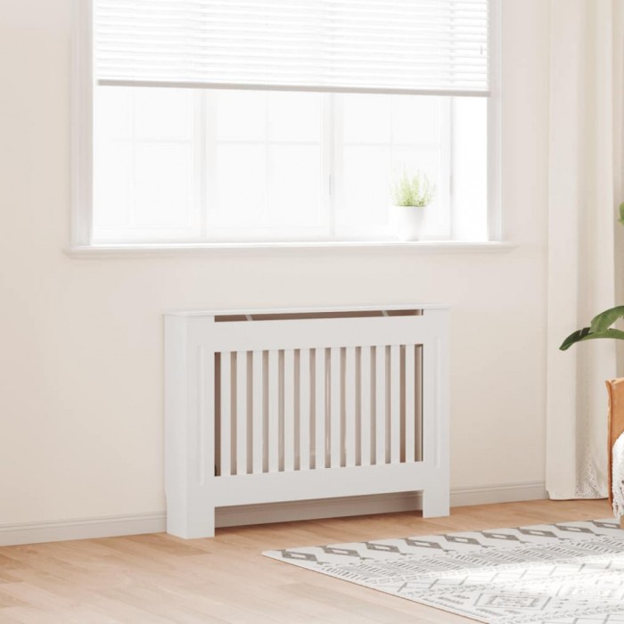 Mască de calorifer &icirc;ncălzire, dulap radiator, alb, 112 cm, MDF