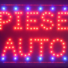Reclama LED - PIESE AUTO - de interior, afisaj rosu, 48 x 25cm
