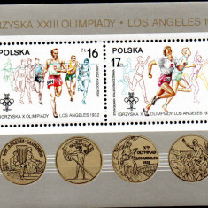 POLONIA 1984, Sport, J. O. Los Angeles, MNH, serie neuzata