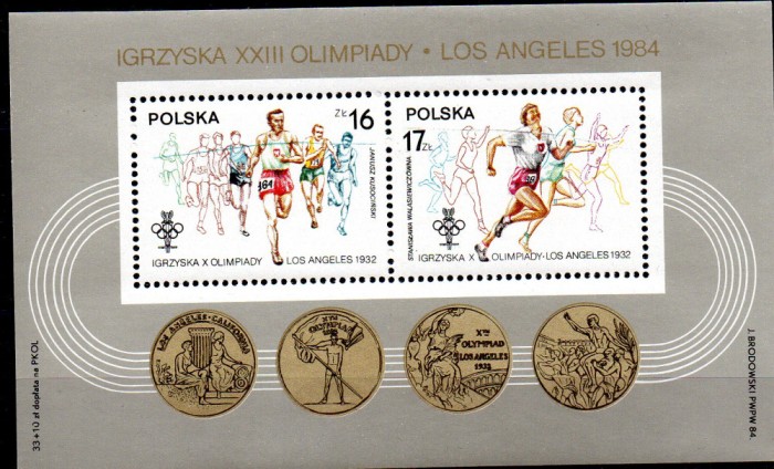 POLONIA 1984, Sport, J. O. Los Angeles, MNH, serie neuzata