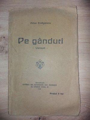 Pe ganduri- Artur Enasescu Versuri 1920 foto