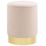 Cumpara ieftin Taburet, culoarea caisei si auriu, catifea 28 x 36 cm