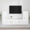 vidaXL Set dulap TV, 4 piese, alb extralucios, lemn prelucrat