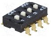 Intrerupator glisant, 4 pozitii, SPST, OFF-ON, NKK SWITCHES - JS0204AP4-S