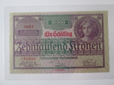 Foarte rara necirculata! Austria 10000 Kronen/Coroane 1924 UNC foto