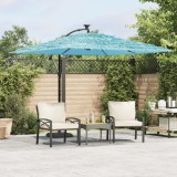 VidaXL Umbrelă soare de grădină st&acirc;lp din oțel, albastru 269x269x235cm