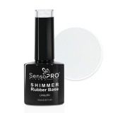 Shimmer Rubber Base SensoPRO Milano - #01 Milky White Shimmer Gold, 10ml