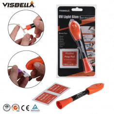 Adeziv gel cu lumina UV VISBELLA made in u.s.a+cadou foto