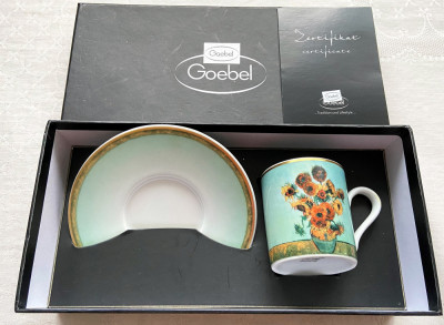 Ceasca / Set- espresso- Goebel- Vincent Van Gogh - Floarea soarelui + certificat foto