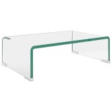 Stativ TV/monitor, sticla transparenta, 40x25x11 cm