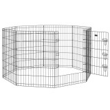 PawHut Parc modular pentru c&acirc;ini iepuri rozătoare gard pentru animale mici interior și exterior 61 x 91 cm negru | Aosom Romania