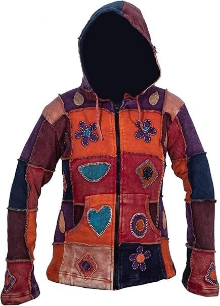 Jacheta cu gluga pentru femei Ezhippie, cu maneca lunga, multicolor, marime M - OUTLET