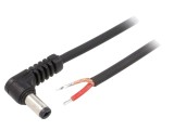 Cablu DC 5.5/2.1 Mufă Unghi 0.5m Negru
