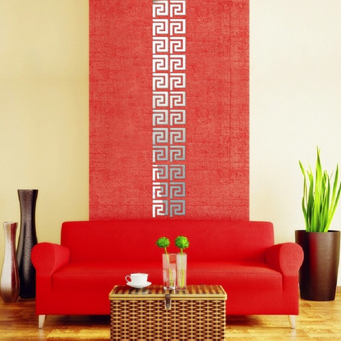 Set oglinzi acrilice decorative Greece - motiv traditional grecesc, 80 X 40 cm