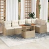 VidaXL Set de masă pentru grădină 7 pcs Bej și crem 100 x 55 x 73 cm