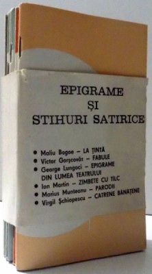 EPIGRAME SI STIHURI SATIRICE de MALIU BOGOE ....VIRGIL SCHIOPESCU , SET 6 BUCATI , 1980 foto
