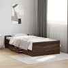 VidaXL Cadru de pat cu sertare, stejar maro, 100x200 cm lemn prelucrat 3280334