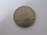 UK- 25 Pence Elizabeth the Second -Comemorativa 1673-1973-Cupru-Nickel, Europa, Cupru-Nichel