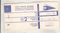 bnk div Bilet CFR 1978 - Bucuresti Istambul