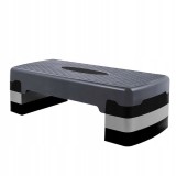 Stepper aerobic fitness, ajustabil 3 nivele, sarcina 350 kg, 28x68x20cm, negru si gri Household NewTrend