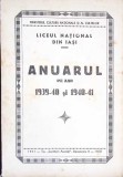 LICEUL NATIONAL DIN IASI. ANUARUL PE ANII 1939-40 SI 1940-41-COLECTIV-266694