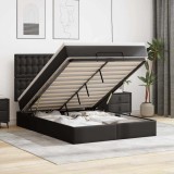 VidaXL Cadru pat otoman cu saltea neagră 140x200cm piele artificială