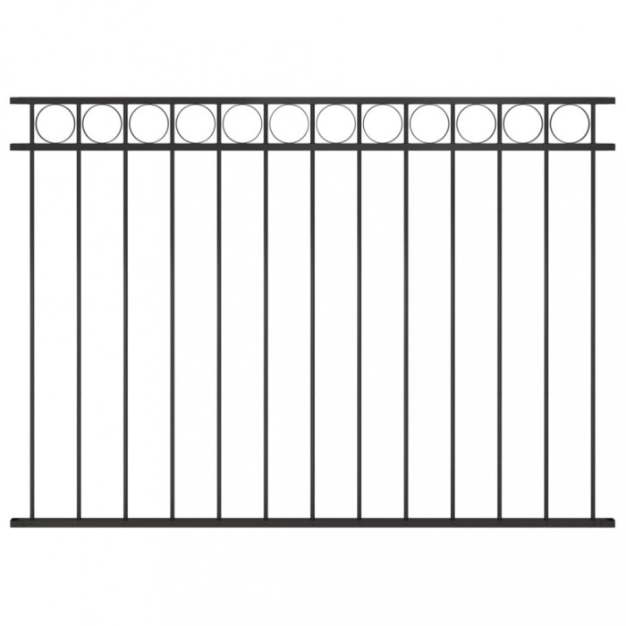 Gossi panou de gard, negru, 1,7 x 1,2 m, otel