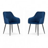 Set 2 scaune bucatarie/living, Artool, Nugat, catifea, metal, bleumarin si negru, 58x54.5x91 cm
