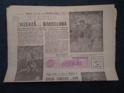 ZIARUL SPORTUL SUPLIMENT FOTBAL 14 APRILIE 1989 SEMIFINALE CUPE EUROPENE foto