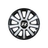 Set 4 capace roti Flash Gri-Negru R14 pentru gama auto Hyundai, Autohelix MSA
