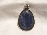 Argint MEDALION MASIV OPULENT cu LAPIS LAZULI etnic TRIBAL de efect VECHI unic