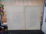 A.C. Cuza, 2 poezii scrise de m&acirc;nă de un admirator, circa 1930, Or pl&acirc;nge.., 050