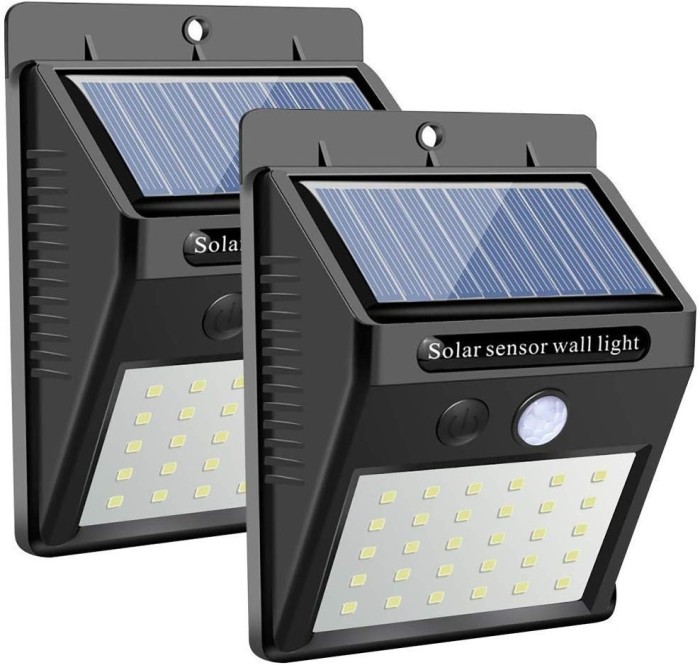 Set 2 Lampi Solare cu 30 LED, inclus senzor de miscare si senzor de lumina