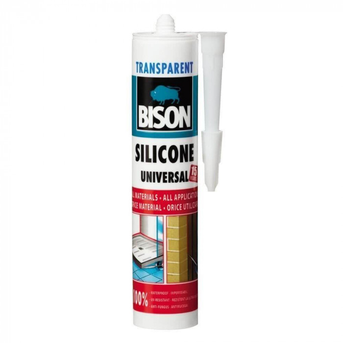 Silicon Universal Bison, 280 ml, Transaparent, Mastic Etansare Universal, Bison Silicone Universal, Silicon Transparent, Mastic Etanseizant Universal,