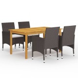 vidaXL Set mobilier de grădină, 5 piese, maro 3067764