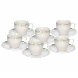 Set 6 cesti de ceai cu farfurie Iris Astrid, Tognana Porcellane, 200 ml, portelan New Bone China, multicolor