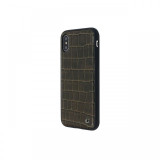 Carcasa iPhone X / XS Occa Skin II Brown (piele naturala, textura croco, margini flexibile)