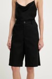 Answear Lab pantaloni scurți cu in culoarea negru, neted, high waist