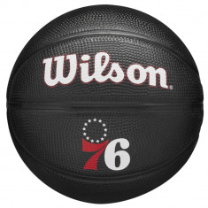 Mingi de baschet Wilson Team Tribute Philadelphia 76ers Mini Ball WZ4017611XB negru foto
